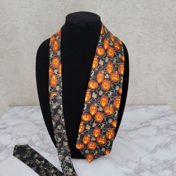 Nordstrom J.Z. Richards Vintage Jack-O-Lantern Necktie Halloween Pumpkin - Picture 1 of 7